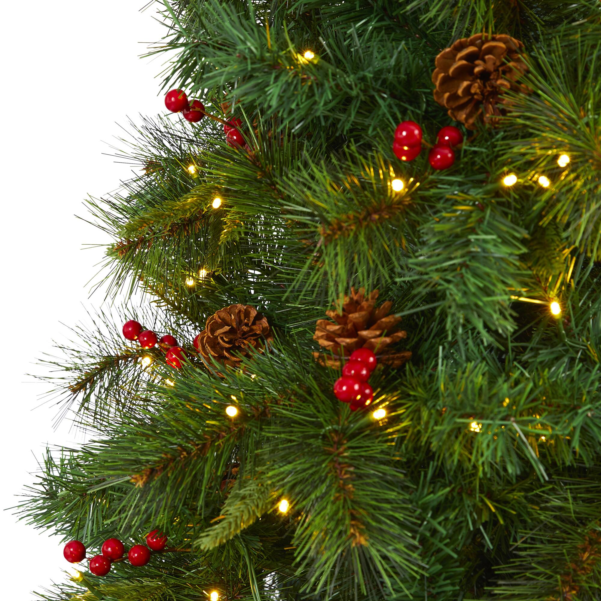 7ft. Pre-Lit Mixed Pine Artificial Christmas Tree, Clear LED Lights